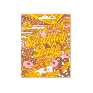 Trippy Birthday Babe Greeting Card