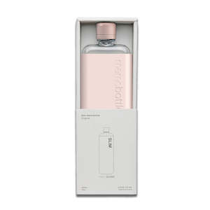 Stationery: Slim Drink Bottle with Pale Coral Sleeve Bundle