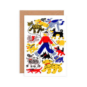 Stationery: Dog Walker Greeting Card