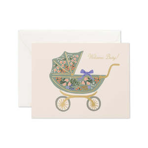 Floral Pram Greeting Card