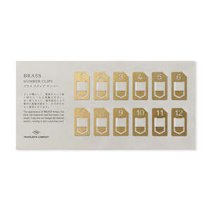 Stationery: Brass Number Clips Set of 12