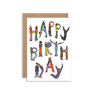 Stationery: Happy Birthday People Greeting Card