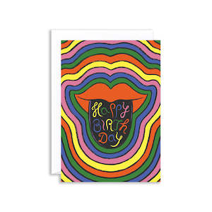 Stationery: Happy Birthday Lips Greeting Card