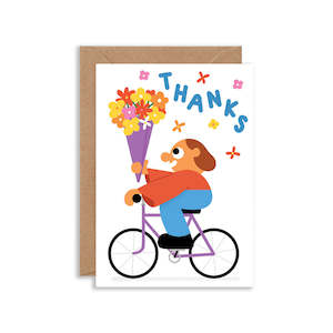 Stationery: Thanks Cyclist Greeting Card