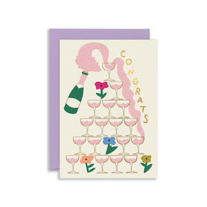 Congrats Champagne Greeting Card