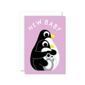 New Baby Penguins Greeting Card