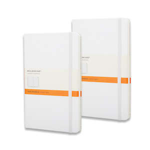 Classic Large Hard Cover Notebook Bundle White