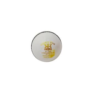 GM County Star Leather Cricket Ball (White)