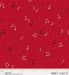 Merry Melody~Allover Music Notes~ Red