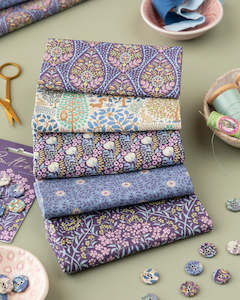 Tilda "Sanctuary" ~ fat quarter bundle ~ Eggplant/Blue