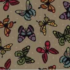 Internet only: Bonnies Butterflies~flannel~tan