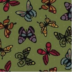 Internet only: Bonnies Butterflies~flannel~green