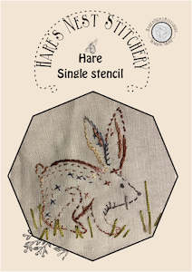 Hare's Nest Stitchery ~"Hare" Single Stencil