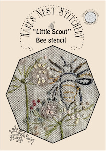 Hare's Nest Stitchery ~"Little Scout" Bee Stencil