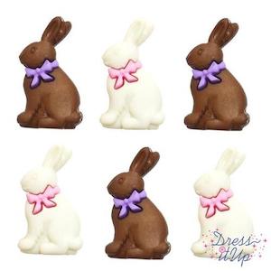 Dress It Up Chocolate Bunnies~shank-back buttons