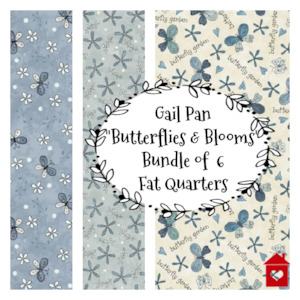 Gail Pan "Butterflies & Blooms" Bundle of 6 Fat Quarters