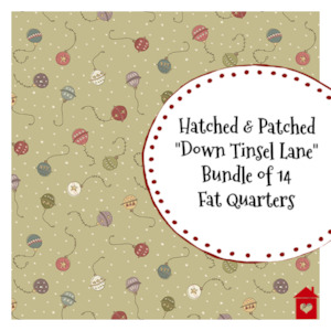 Hatched & Patched~ Down Tinsel Lane~ Fat Quarter Bundle of 14