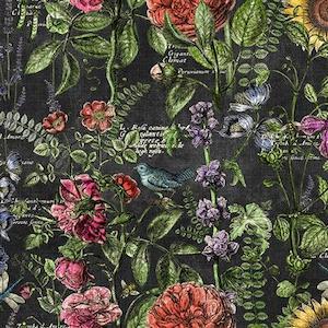 Internet only: Botanical Journal ~ floral drawing~ black