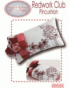 Hugs'n Kisses~Redwork Club Pincushion~Pattern