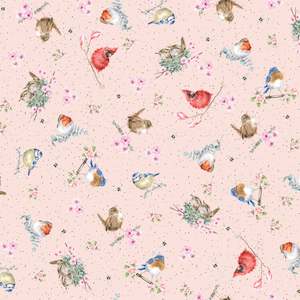 Internet only: Bramble Patch ~Tossed Birds~pink