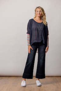 Womenswear: TORI TOP NAVY BLUE BLUSH