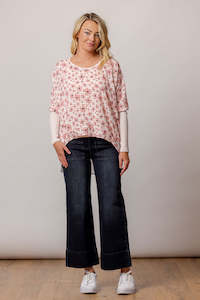 Womenswear: TORI TOP PINK FLOWERS