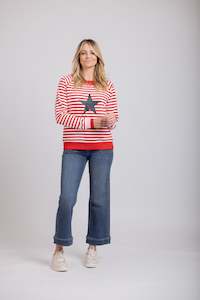 Womenswear: Striped Delight Sweat Red