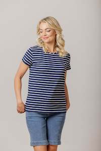 Womenswear: Staple Tee Navy White Stripe