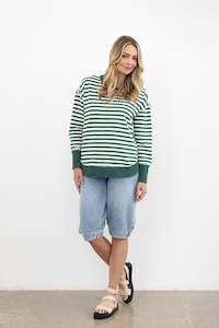 Womenswear: Stripe Sweat - Green