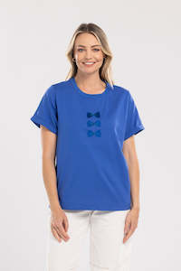 Womenswear: Bow Tee -Blue on Blue