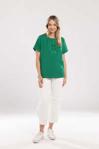 Womenswear: Bow Tee - Green on Green