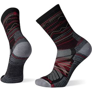 Smartwool Hike Light Cushion Mountain Range Pattern Crew Socks Minimalist Journeys