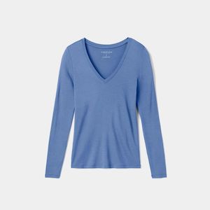 Unbound Merino Womens Slim Merino Long Sleeve V-Neck Minimalist Journeys