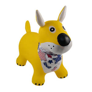 Yellow Dog Bouncy Horse Hopper - Bouncing Animal