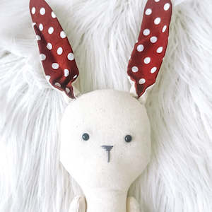 Floppy Bunny in Red Polka Dots