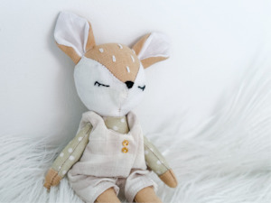 Mini Linen Deer in Brown