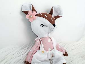 Mini Linen Deer in Brown