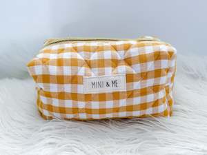 Quilted Makeup Pouch - Mustard