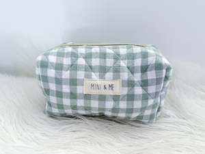 Quilted Makeup Pouch - Sage