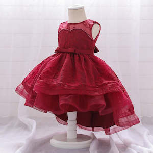 Baby Girl's Party Frock-Red