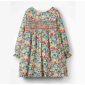 Flower printed  cotton fabric summer girl dresses