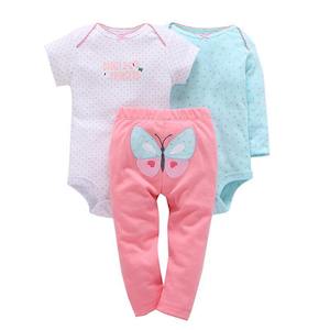 Girls 3 pieces romper clothing sets