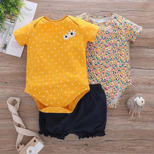 Baby Girls Bodysuit 3pcs Set