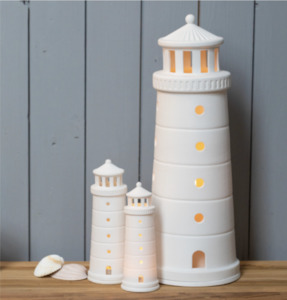 Porcelain Lighthouses/Three Sizes Available