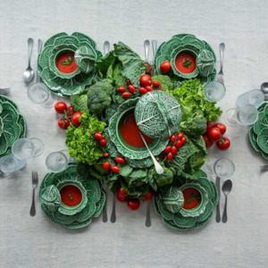 Cabbageware Tureen with Lid/Green