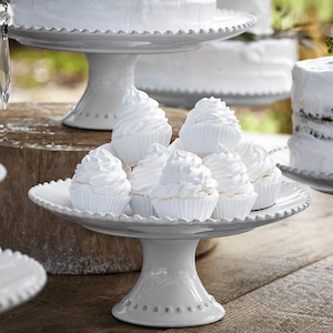 Pearl Cake Stand 28cm/White