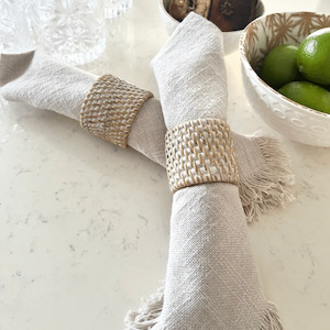 Rattan Napkin Ring/White Wash