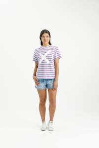 Chris Tee Orchid Stripe With White X - PREORDER DELIVERY DUE MID NOVEMBER