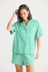 Stay In Bed Pyjama Set Green Check - PREORDER DELIVERY DUE EARLY NOVEMBER