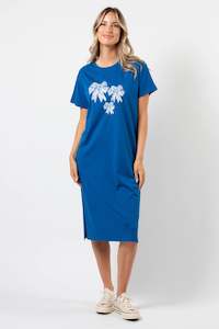 Maxie T-Shirt Dress Deep Bowtiful Blue- PREORDER DELIVERY DUE MID JANUARY